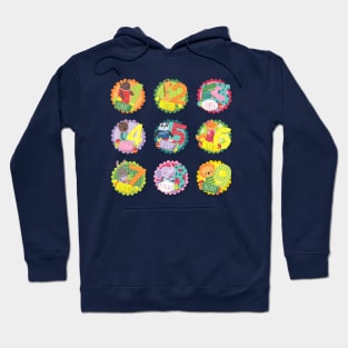 Round animals numbers Hoodie